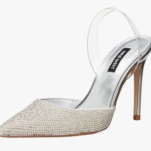 Nine West rhinestone sling back NWOT